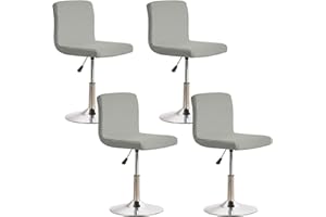 Minicloss Bar Stool - Copriscarpe elasticizzati con copertura posteriore, per sedie elasticizzate, per sedie a schienale alto, 4 pezzi, colore: grigio chiaro