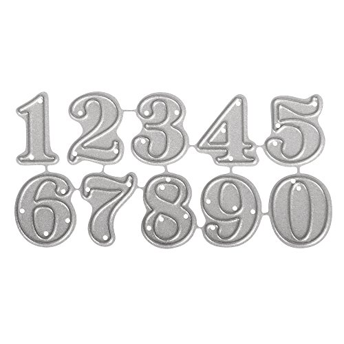 RAYHER 59236000 Stanzschablonen Set, Small Numbers, SB-Btl, 10 Stück, 0,8-1,9 cm