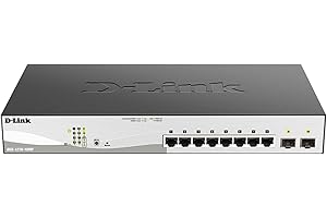 D-Link DGS-1210-10MP 10-Port Gigabit Smart Managed PoE Switch with 2 Gigabit SFP Ports, 130 W Power Budget, Enhanced L2 Switching and Security