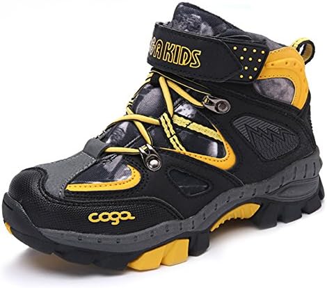 Walisen Boy's Running Shoes Hiking Camping Boots Waterproof Kid's Winter Snow Boots Ankle Outdoor Warm Booties