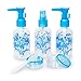 5Pcs Empty Plastic Pump Lotion Bottles 80ml + Spray Bottles 80ml + Facial Cream Mask Container 20g for Travel Makeup Perfume Liquid Lotion Cream Mask---Blue and Clear