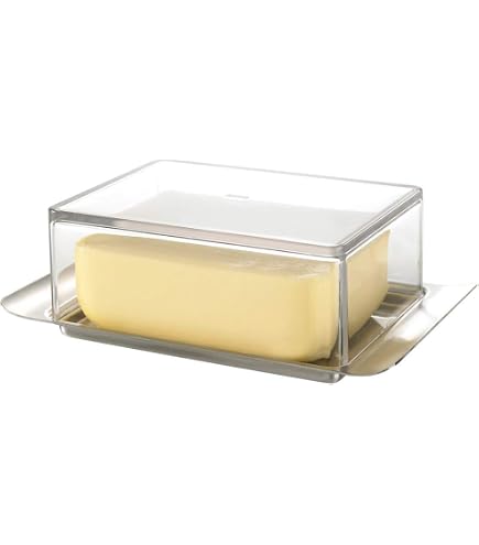 SUMNACON Butterdosen Aus Glas – 2 Stück, Mit Kuppeldeckel, Transparent, Für Butter & Desserts