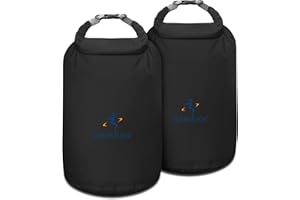 ioutdoor Dry Bag Set,2L/5L/10L/20L Waterproof Dry Bags Lightweight Dry Sacks Set Waterproof Canoe Bags for Rafting Hiking Camping Travel Fishing Boating(Black 20L+20L)