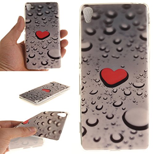 Sony XA Hülle, Xperia XA Hülle Case, Cozy Hut Sony Xperia XA Hülle TPU Case Schutzhülle Silikon Crystal Clear Case Sony Xperia XA (5 Zoll) Hülle Case Cover Ultra-Transparente Flexible TPU Bumper Handy Tasche Case Cover Etui Hülle mit Anti-Rutsch Kratzfest - Herzförmige Wassertropfen