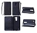Produktbild Lonchee LG K7 (5,0 Zoll) Wallet Tasche Brieftasche Schutzhülle , geprägten Design Hochwertige PU Leder Folio Tasche Case Hülle im Bookstyle mit Standfunktion Kredit Kartenfächer (schwarz)