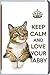 Produktbild Keep Calm and Love Your gestromt Kühlschrankmagnet mit einem Bild von einem niedlichen gestromt Cat. Eine einzigartige Geburtstag oder Weihnachten Strumpffüller Geschenk für einen Katzenliebhaber.