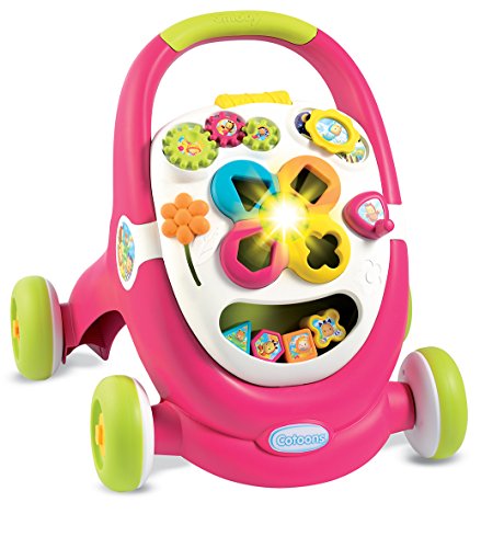 Smoby 110304 Cotoons 2-in-1 Lauflernwagen + Spielstation, rosa