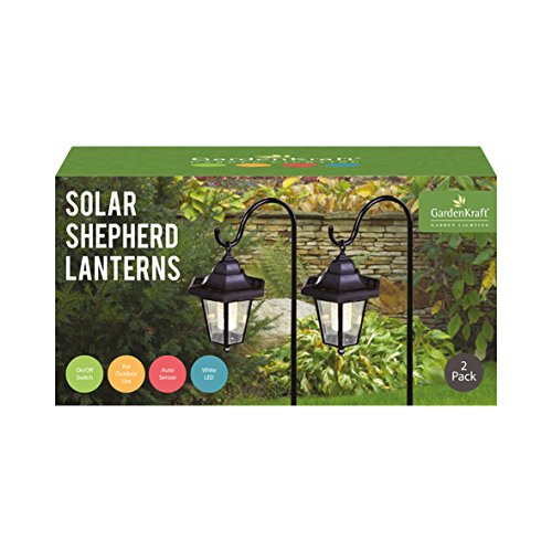 Benross GardenKraft 18240 Solarlaterne für Garten Metall Hirtenstab 2 Stück - 2