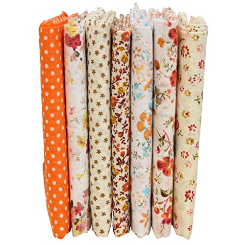KING DO WAY 7 Stk Stoffpakete Patchwork Stoffe Baumwolle Stoffreste Paket Reste Stoffpakete 50X50cm
