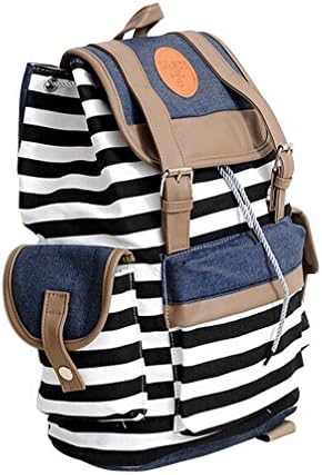Higawin Fashionable Canvas Backpack Casual Backpack School Bag Laptop Bag for Teens Girls Boys-Black