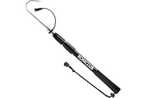 KOMCLUB Telescopic Fishing Gaff with Super Sharp Spear Hook Lightweight Hand Fish Gaff with Soft Rubber Nonslip Handle and Lanyard for Freshwater Offshore Fishing Boating and Outdoors (SLK- 47.24")