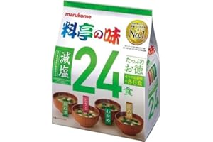 OTSUMAMI TOKYO Japanese Instant Miso Soup, Marukome Ryotei no Aji - 24 Servings Variety Pack with 4 Flavours (Tofu, Spring Onion, Wakame, Fried Tofu) (Reduced Salt)