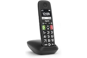 Gigaset E290HX - DECT Handset with Charging Tray - Fritzbox Compatible - Cordless Senior Phone for Router and DECT Base - Large Display and Buttons, Black [German Version] [Without Base]