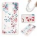 Produktbild KSHOP Schutzhülle LG Stylus 2 LS775/LG G Stylo 2 K520 Hülle Schale Etui TPU Silikon Transparent Hardcase,3D Kreative Liquid Bling Hülle Case Dynamisch Treibsand Flüssige Fließend Wasser Glitter Glitzer Glanz Sparkle Klar Hart Plastik Tasche Kristall Handytasche Rückseite - blau Herz Treibsand und rosa Pflaumenblüte