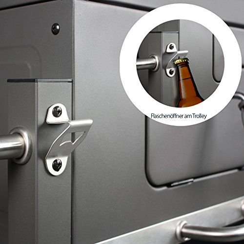 Krollmann Holzkohlegrill BBQ – mit Trolley inkl. 2er Set Grillzange - 7