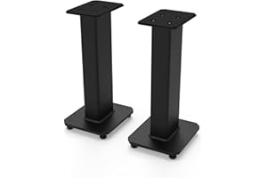 Kanto SX22 Universal Fillable Speaker Floor Stands for Bookshelf Speakers | 22" Tall | Dedicated Cable Channel | Fill Bags Incl. | Pair | Black