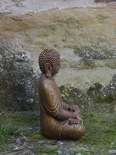 Herrlicher Buddha in exclusiver Farbe aus Steinguss, frostfest - 2