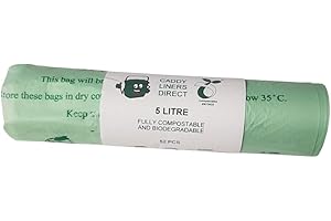 CADDY LINERS DIRECT 5 Litre x 52 BioBag Compostable Biodegradable Kitchen Food Waste Caddy Bin Liner Bags - Certified EN13432 (5L-50)