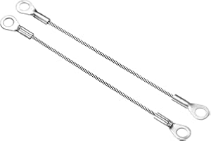 PATIKIL Acciaio Inossidabile Cordino Cavo 2mmx10cm, Cavo di Sicurezza 4pz Occhielli Terminati Sicurezza Filo Corda，Cavo di sicurezza in acciaio Inossidabile