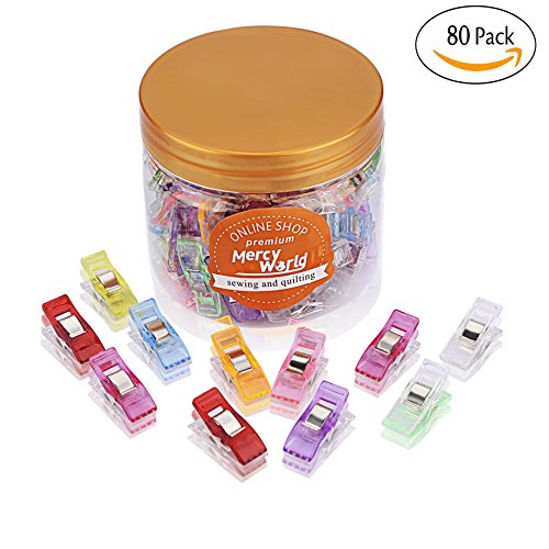 80 Stoffklammern Wonder Clips mehrfarbig Nähen Zubehöre Kunststoff Patchwork Buckle Multi-Use Nähmaschinenhelfer Kurzwaren (80 Mischung)