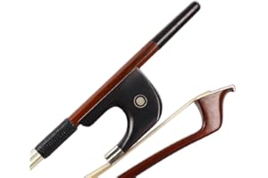 Yinfente Archet droit pour contrebasse 3/4 en bois du Brésil - Arc allemand - Cheveux naturels bien équilibrés