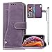 Produktbild Edauto Handyhülle für iPhone XR Hülle Leder Flip Case PU Tasche Wallet Schutzhülle Bookstyle Ständer Kartensätze Magnetisch Handytasche Schale Scrub Drehen Karte Handycase & Eingabestift Lila
