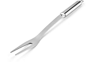 Uteruik Stainless Steel Carving Fork Long Handle Meat Fork Cooking Tool for Turkey Chicken Beef, 1pcs