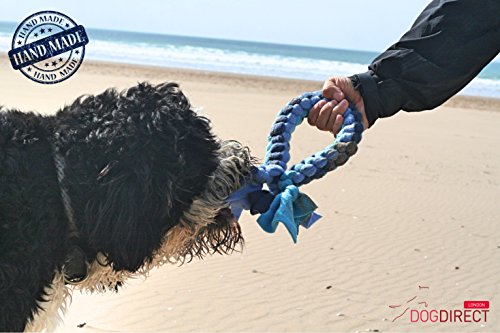 DOG-RING-TUG-TOY-Tugger-Tug-Chase-Rope-SMALL-15cm6in-LARGE-25cm10in-HAND-MADE-Soft-plaited-Flexible-FLEECE-DOG-RING-TOY-IN-VARIOUS-COLOURS-SIZES-Ideal-FOR-TRAINING-or-for-PUPPY-PLAY-High-QUALITY-Hand-