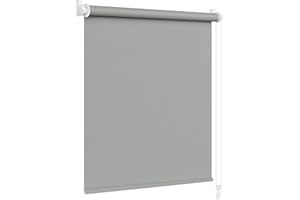 Victoria M. Klemmfix Estor Opaco Enrollable para Puertas y Ventanas, Fijación sin Taladrar, 45 x 150 cm, Gris