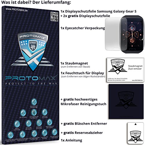 Proto Max Protector De Pantalla Para Samsung Galaxy Gear S  protector de pantalla accesorios Smart Watch Wearable Fitness Tracker  Screen Protector       Protector de pantalla para Samsung Galaxy Gear S  3  unidades 