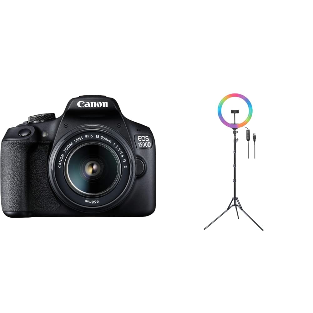 Canon EOS 1500D 24.1MP Digital SLR Camera (Black) with EF S18-55 is II Lens - Wi-Fi/NFC Supported