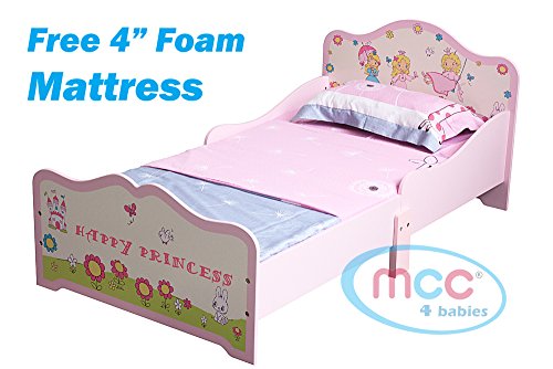 MCC Happy Princess Junior, Toddler, Kids Bed with 4" Luxury Foam Mattress Made in England