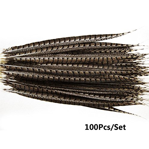 Vejaoo Fasanenfedern 100 Stk 35-40cm Fasan Feder Fasan Schwanzfedern Echte Fasanenfedern, Hutfeder - 3