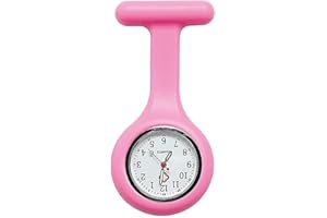 Marlas Nurses Fob Watch Brooch, Quartz, Silicone Soft Rubber, Waterproof, Infection Control Design