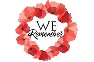 Influent UK Lest We Forget Remembrance Day Sticker, Poppy Flower Decal, Car, Window, Fridge, Laptop Sticker (MEDIUM 10x10cm)