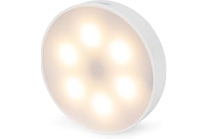 Brendz Luz LED Redonda para Armarios, Control Táctil, Recargable USB-C, Regulable, Magnética, 3 Temperaturas de Color, Luz Nocturna, Luz Armario, Lampara LED Recargable