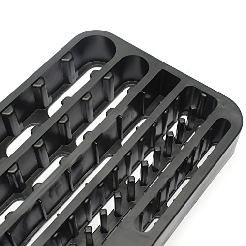ELEGIANT 72 Batterie Tester Halterung Case Holder Storage Box Battery Caddy Storage Plastic Holder Slot Rack Organizer Removable Tester Für AAA AA A C 9-Volt Knopfzellen - 7