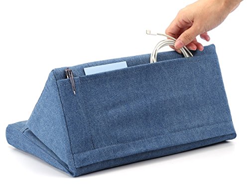 IPEVO PadPillow und Halterung Kissen für iPads aller Generationen – iPad Air und iPad mini und iPad 4 und iPad 3 und iPad 2 und iPad 1 – Blue Denim - 2
