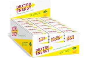 ‎DEXTRO ENERGY Dextro Energy Würfel - Schnell verfügbarer Traubenzucker mit Zusatz von Vitamin C - geeignet für Alltag, Sport und Schule - Zur Stärkung des Immunsystems - Lemon - 18 x 8 Täfelchen (18er Pack)