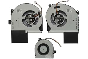 LILITOK Ventilateur de Refroidissement CPU + GPU + Refroidisseur de disque dur VRAM Compatible pour ASUS ROG STRIX GL703GS GL703GS-DS74 GL703 Laptop Remplacement Ventilateur de refroidissement CPU GPU (3 pcs)