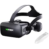 Microcase VRPARK J20 3.5mm Kulaklıklı 3D Sanal Ger&ccedil;eklik G&ouml;zl&uuml;ğ&uuml;+ VR Kablosuz Bluetooth Kumanda-AL4752