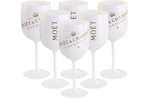 Moët & Chandon Ice Imperial Lot de 6 verres à champagne en acrylique Blanc/doré 0,45 l