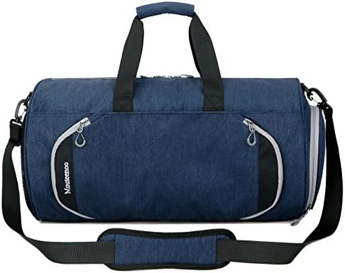 Gym Sports Duffle Bag for Men and Women with Shoes Compartment - Mouteenoo (Small, Blue-S)