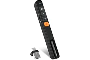 NICEJOOE Presentation Clicker via USB A & USB C, 2.4 GHz Clicker for Powerpoint, Powerpoint clicker for Presentations, Wireless PowerPoint Remote Control, Wireless Presenter for Computer Laptop Mac
