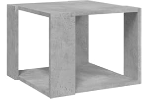 vidaXL Mesa de Centro Auxiliar Consola Mesita Salón Lateral Té Café Sofá Sala de Estar Muebles Mobiliario Madera Contrachapada Gris Hormigón