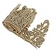 Produktbild perfk Vintage Spitzenbordüre Bestickte Krone Vintage Metallic Spitzenborte Spitzenband Spitzenbesatz Dekoband 9cm - Gold