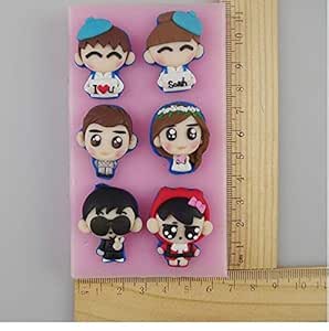 Buy World Beauty S New Fondant Cake Decorating Tools Free Postdiy Cute Couple Cartoon Series Chocolate Mold Cake Decorating Bakeware Green Liquid Online At Low Prices In India Amazon In