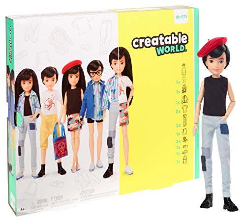 Mattel Creatable World Poupée à Personnaliser aux Cheveux Noirs Lisses, Vêtements et Accessoires, Jouet Créatif pour Enfants à Partir de 6 Ans, GGG54