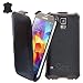 Produktbild MANNA Samsung Galaxy S5 / S5 NEO / S5 Duo Hülle Samsung Case Tasche Schutzhülle | Echtes Leder | Flip Case | Nappaleder Meerana, schwarz