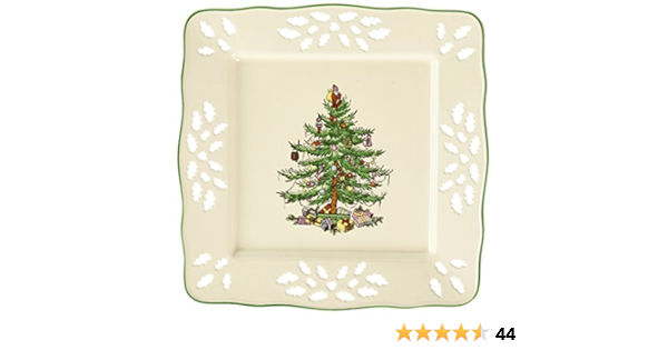 Spode 4 5 Christmas Tree 2022 Scalloped Bowl Buy Spode Christmas Tree Pierced Square Tray Online At Low Prices In India  - Amazon.in